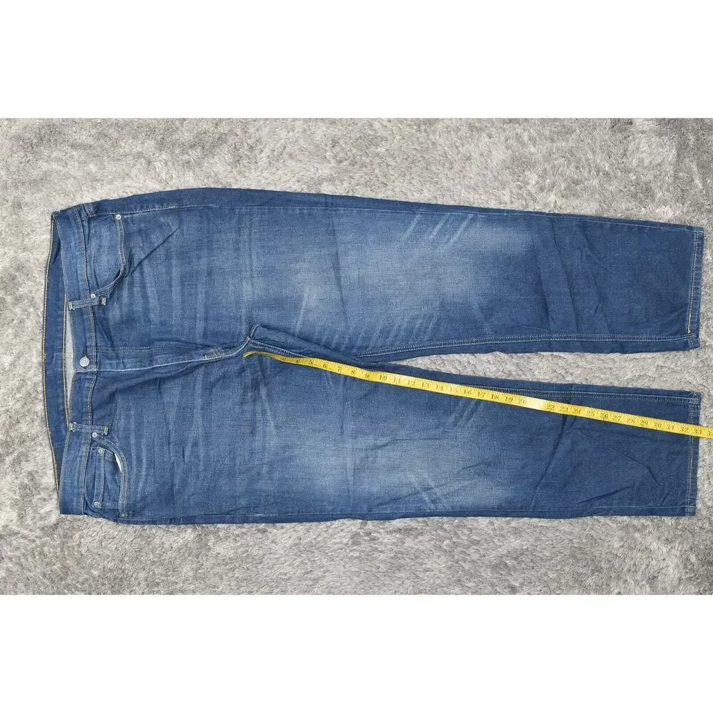 Levi's Men's Blue 541 Athletic Straight Jeans 42x34 Zip Solid Cotton Blend